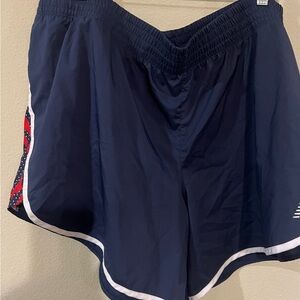 Woman’s 2XL New Balance Navy Red and White Running shorts